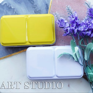 Metal Tin Color Palette Box - with or without 24 1ML  empty watercolor pans