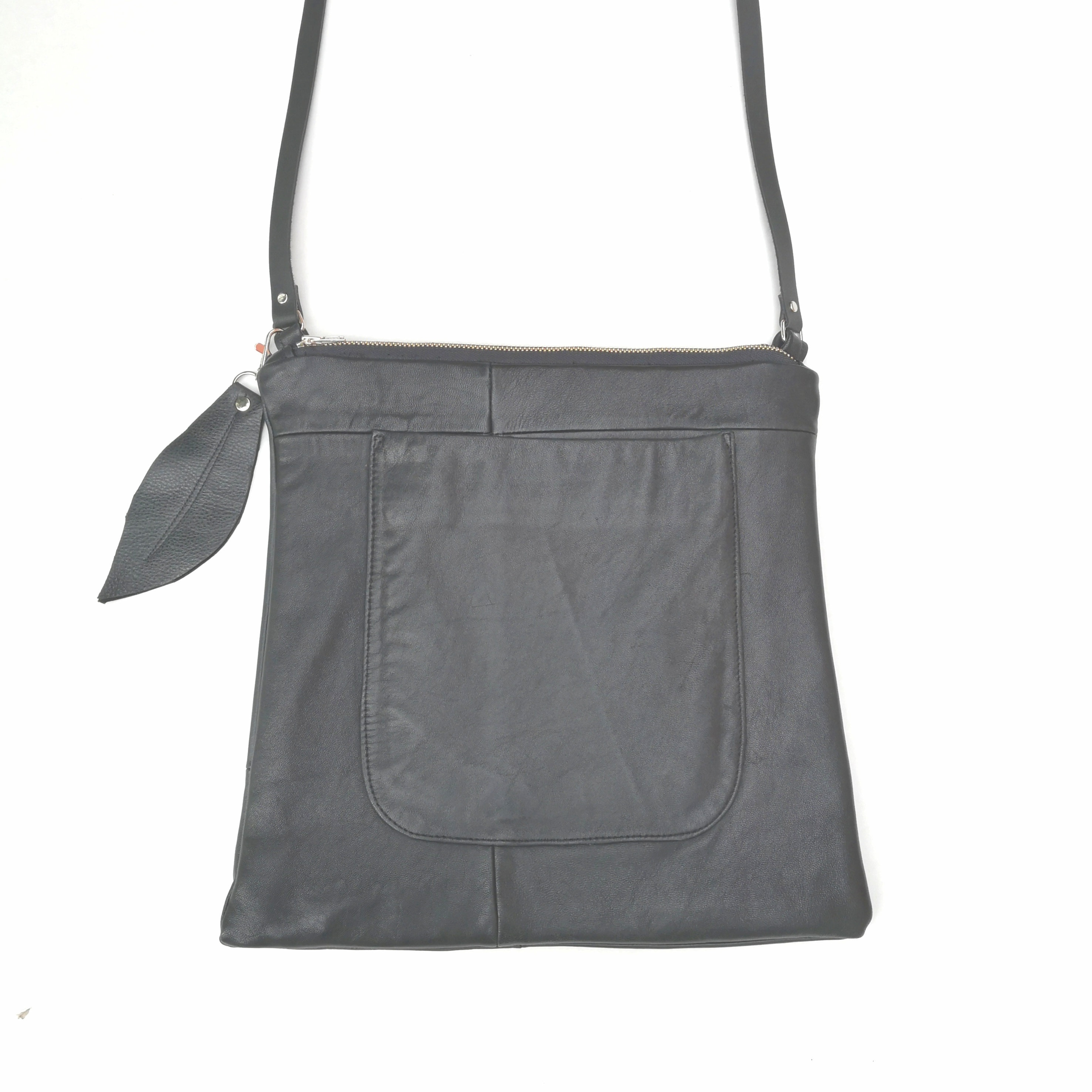 Black Leather Crossbody Bag 1 Etsy