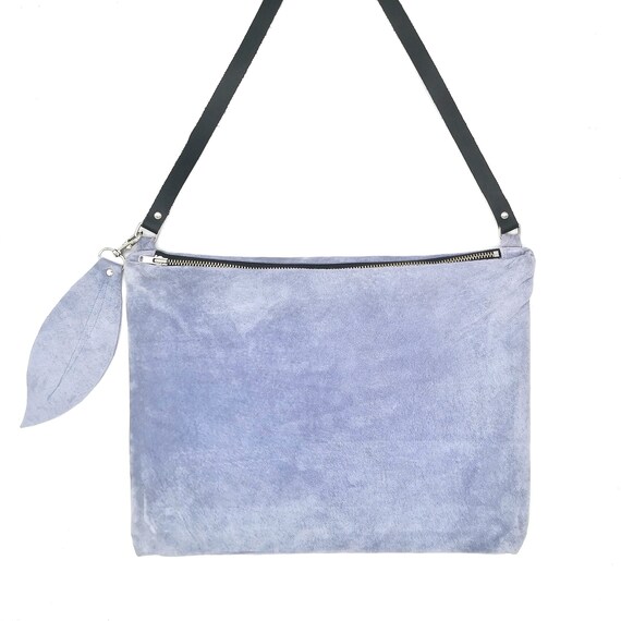 Pale blue suede bag Clearance
