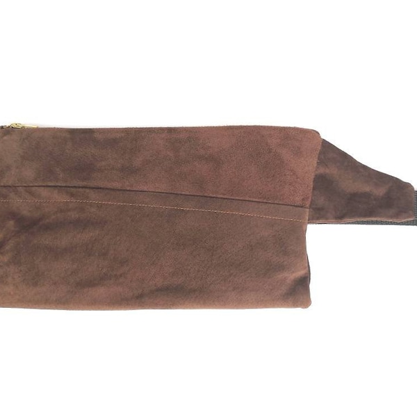 Dark Brown Upcycled Suede Handmade Fanny Pack