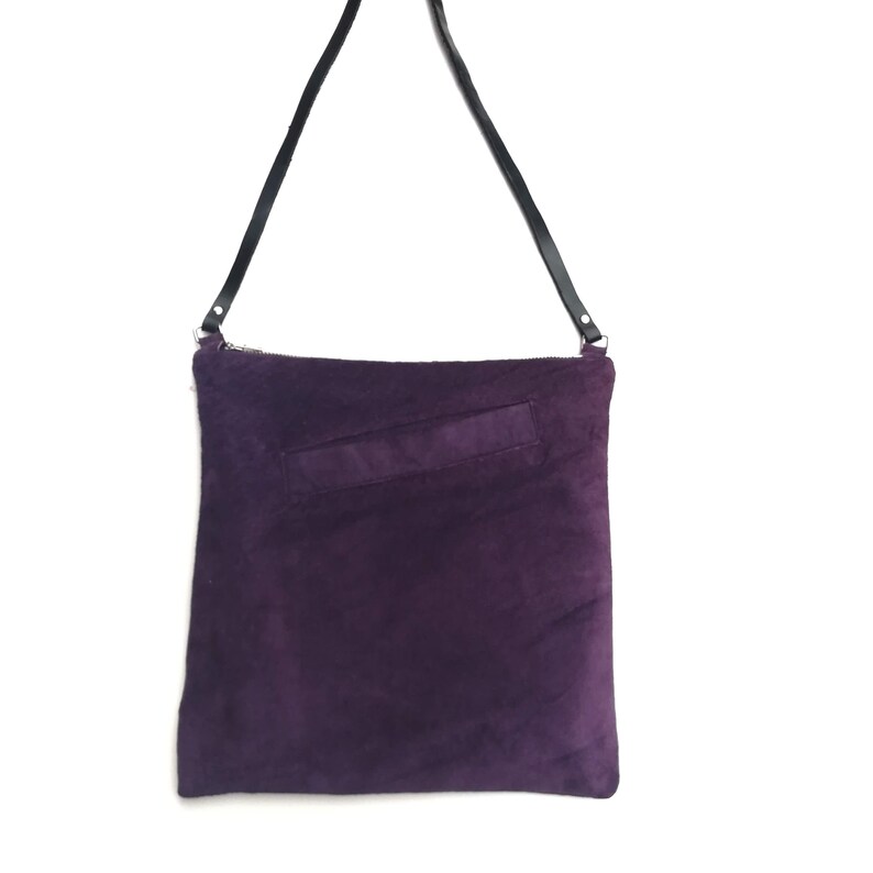 Dark Purple Suede Crossbody Bag | Etsy