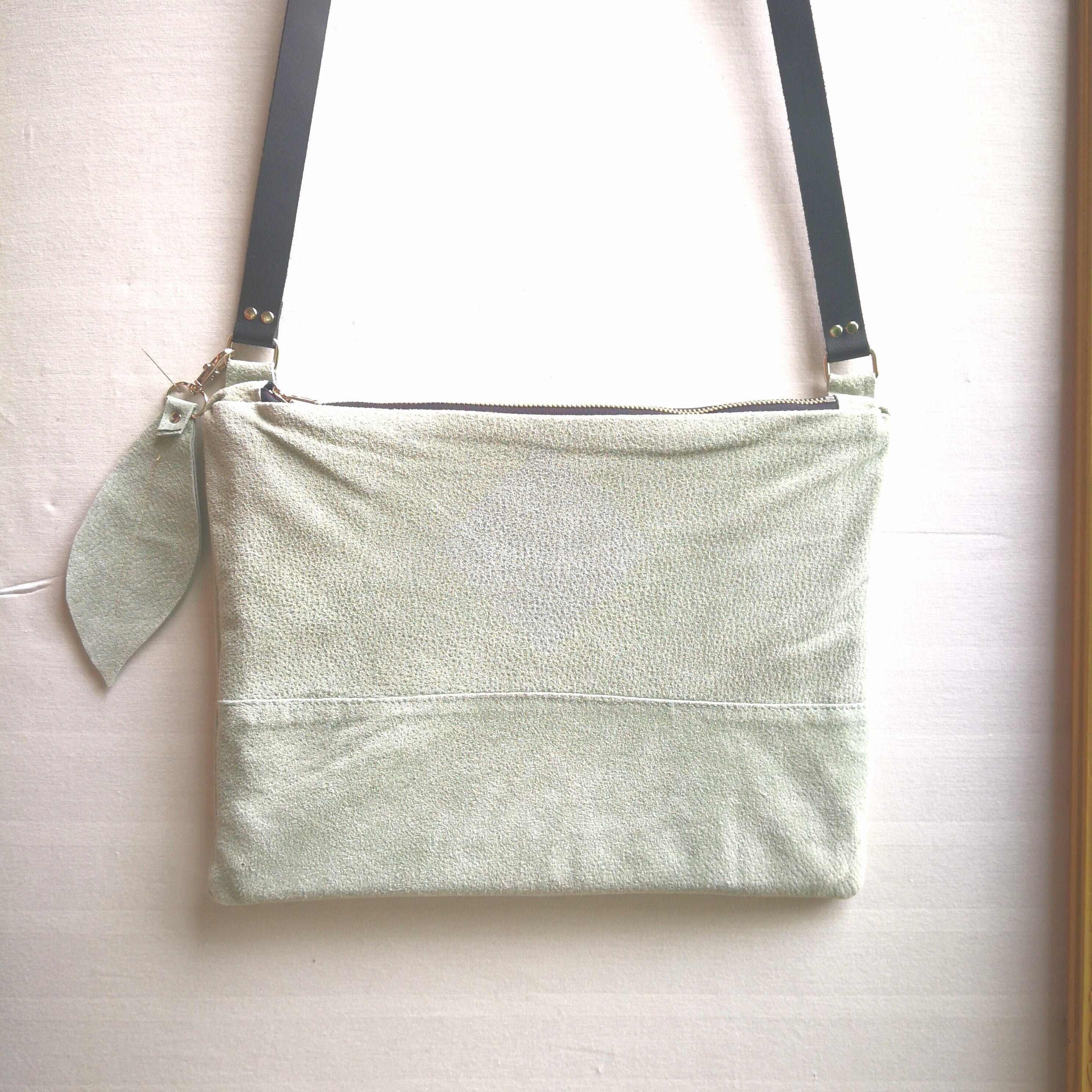 Sage Suede Crossbody Bag | Etsy