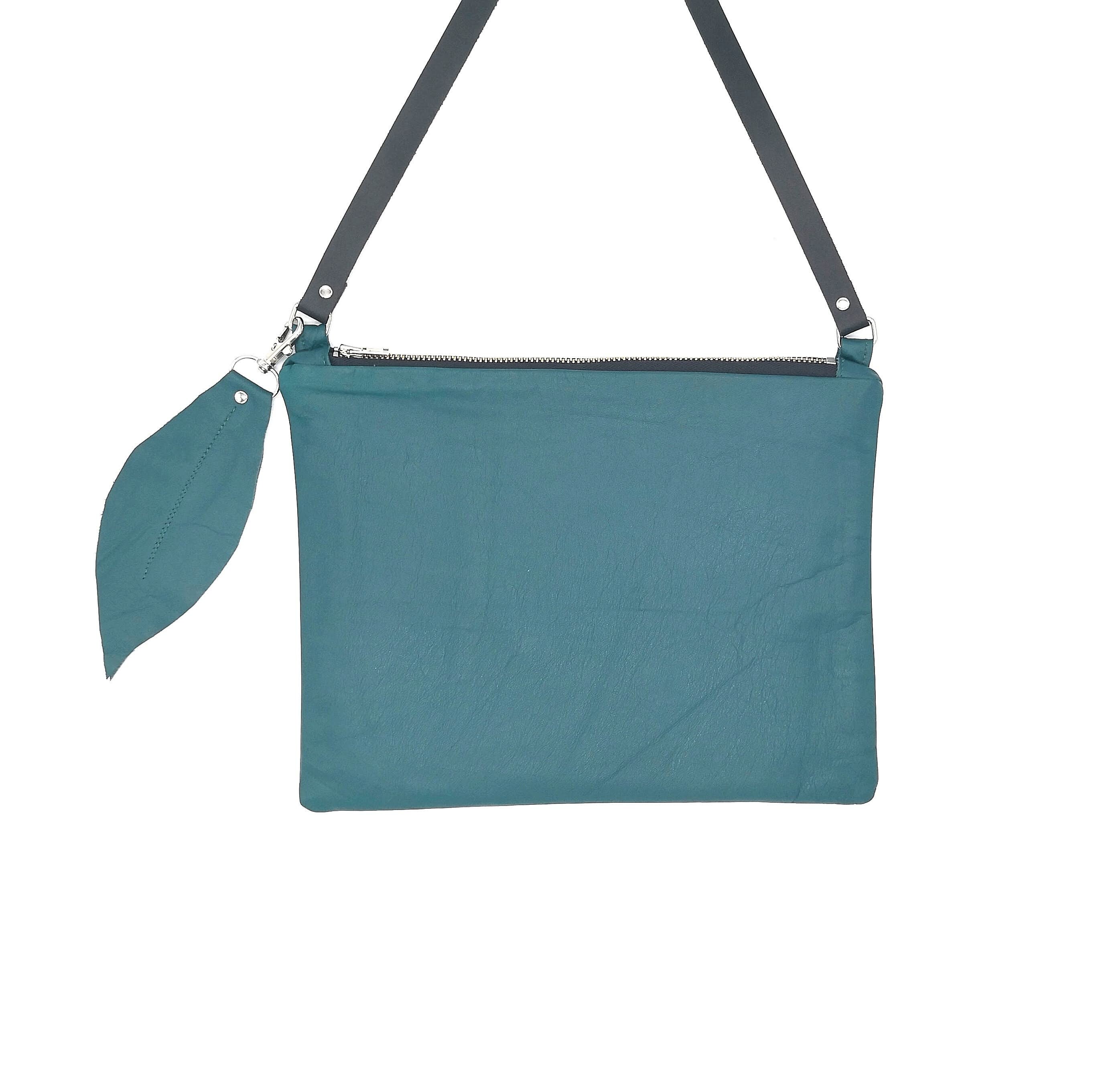 Small Teal Leather Crossbody Bag Etsy