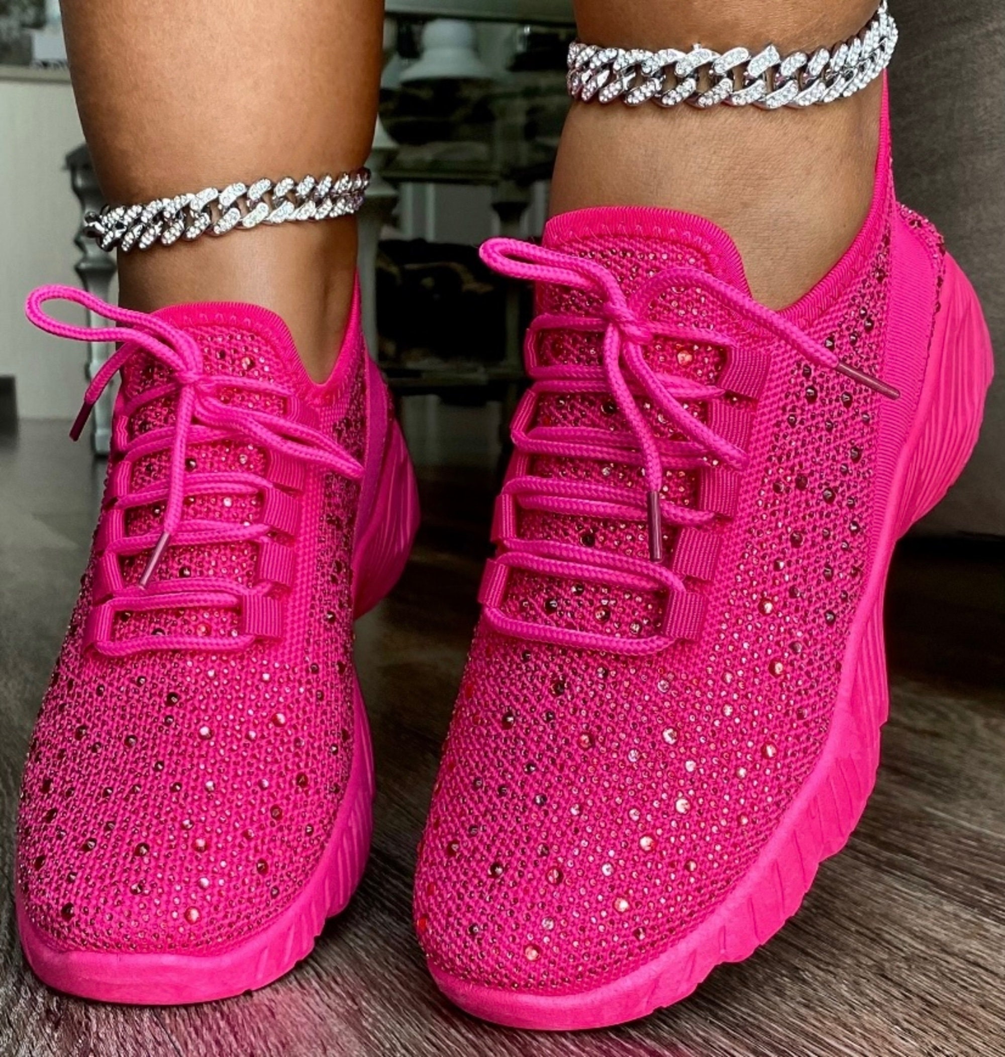 Diy Shiny Rhinestone Long Tassel Sneakers Boot Shoe - Temu