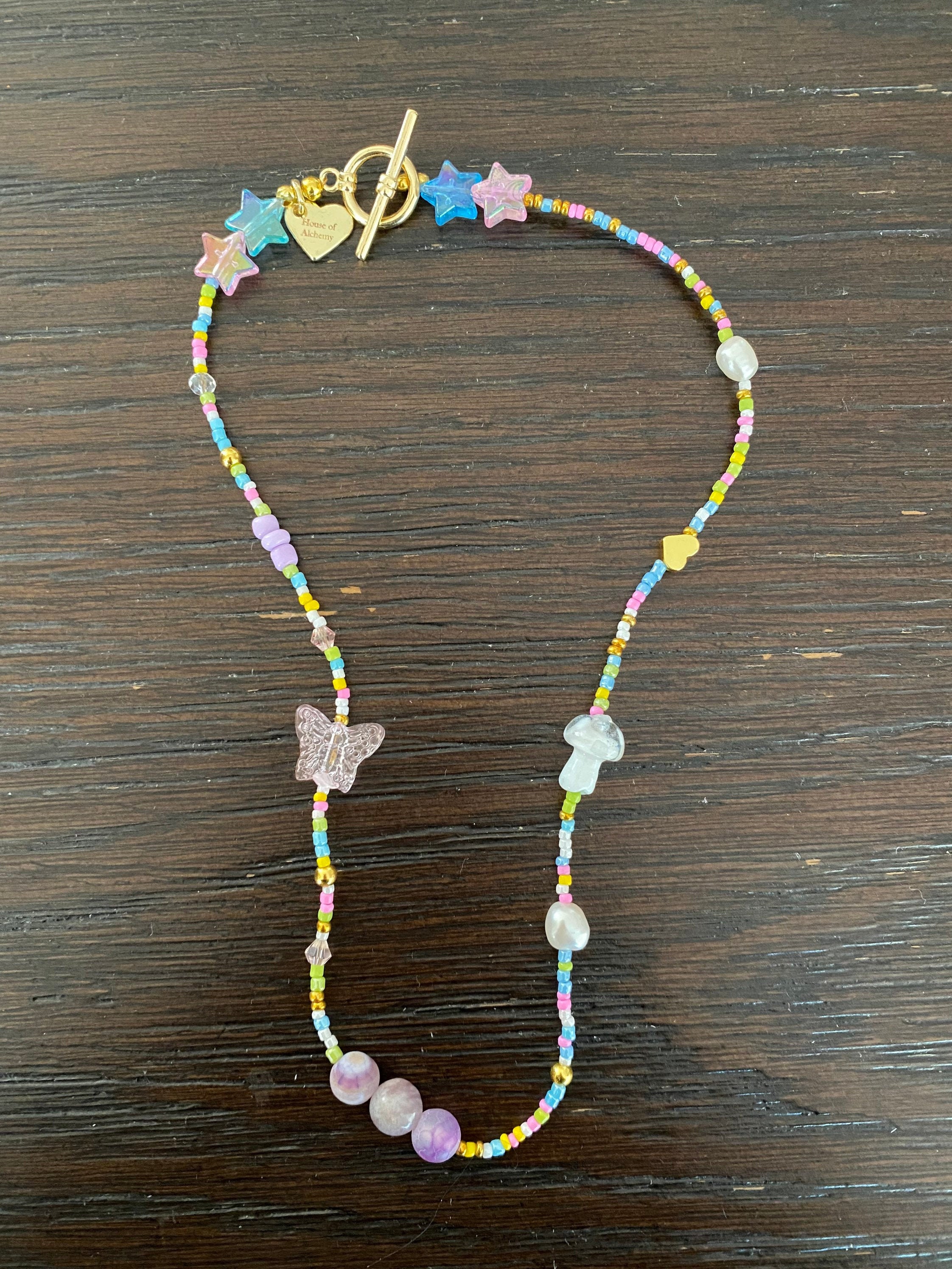 Handgemachte bunte Perlenkette Perlenkette Trendige Etsy