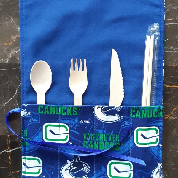 Cutlery Roll. Hygiene Travel Pouch. Lunch Bag Essential. Picnic Cutlery.