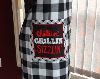 BBQ Apron: Novelty Checkerboard Apron for Dad