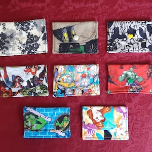 Carteira de tecido artesanal para cartão - Bolsa para dinheiro - Porta-cartões - Carteira de tecido versátil