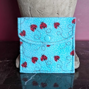 Pochette pour billets / Pochette pour cartes / Pochette intimité / Pochette à maquillage / Portefeuille en tissu coccinelle