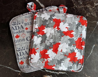 Canada Maple Leaf Hot Pad | Microwave Safe Pot Holder, Cotton Trivet