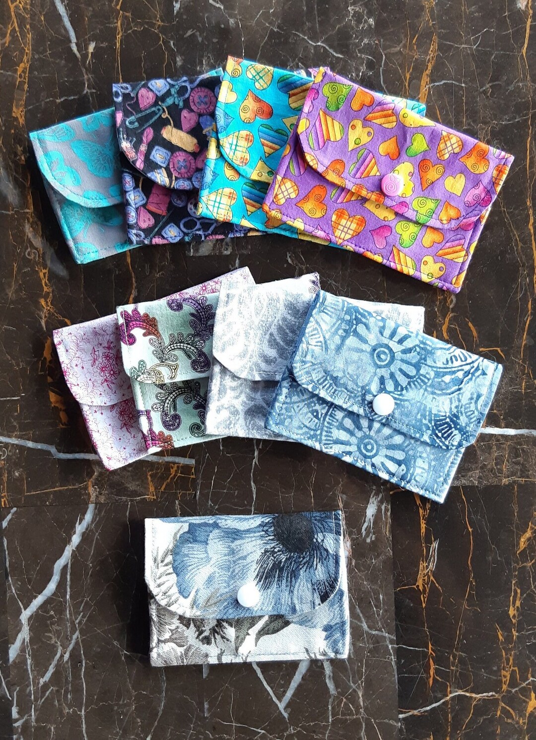 Handmade Fabric Card Wallet. Money Pouch. Card Holder Etsy