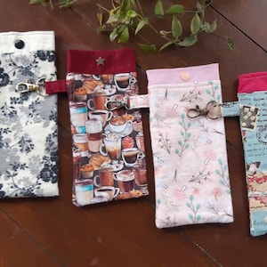 Custodia per occhiali da sole in tessuto - Custodia per occhiali - Custodia versatile - Articoli essenziali per occhiali da sole - Regalo fatto a mano - Custodia versatile con chiusura a scatto
