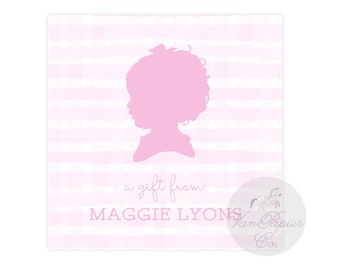 Single Silhouette Calling Cards | Custom Calling Cards | Monogram | Girl | Enclosure Cards | Childrens Calling Cards | A Gift From Tags