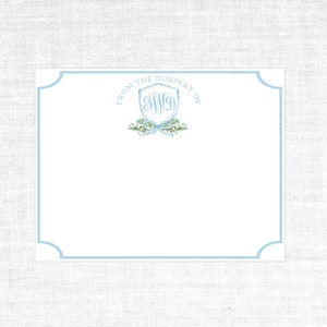 Briefpapier-Set mit Wappen-Monogramm für Jungen | Briefpapier | Duschgeschenk | Aquarell-Briefpapier | Dankesnotizen für die Dusche