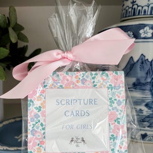 Mädchen Blumen Schrift Karten | Schriftkarten für Mädchen | Taufgeschenk | Kinder Schriftkarten | Mädchen Schriftkarten | Mädchen-Vers-Karten