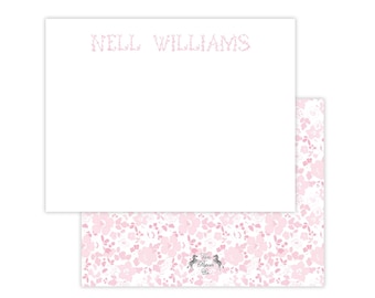 Juego de papelería floral personalizada / Papelería personalizada / Tarjetas de felicitación florales personalizadas / Papelería floral con nombre / Papelería para niñas