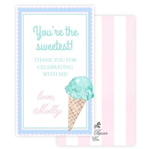 Watercolor Ice Cream Party Favor Tags | Ice Cream Favor Tags | Watercolor Ice Cream Party | Ice Cream Thank You Tags | Ice Cream Party Theme