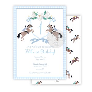 Invitaciones de cumpleaños de Derby para niños con acuarela / Cumpleaños de Derby / Cumpleaños con temática de caballos / Primer cumpleaños / A las carreras