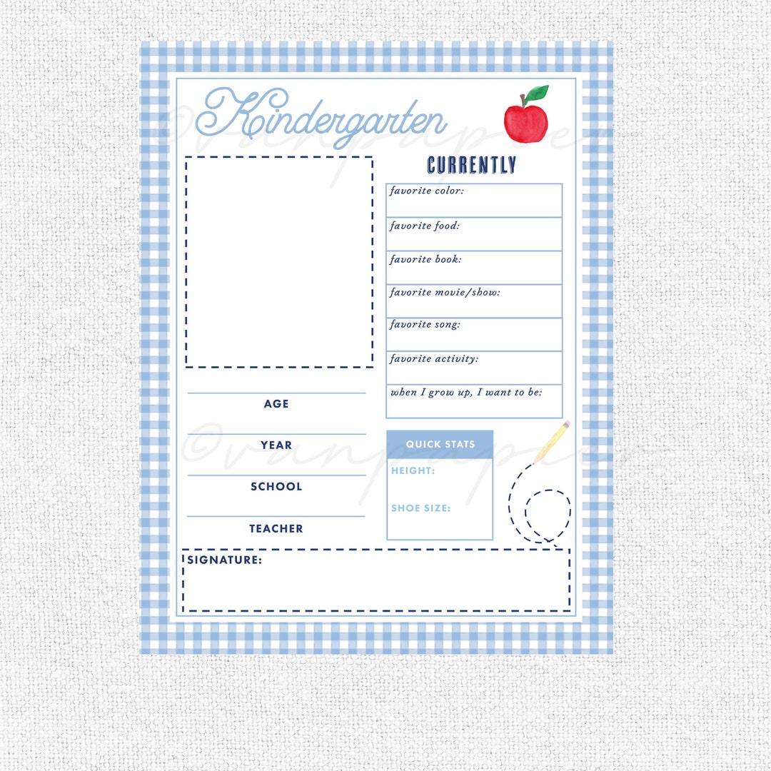 PRINTABLE School Memory Pages | Printable Back to School Interview ...