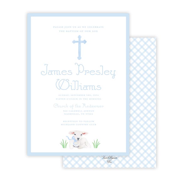 Watercolor Lamb and Cross Baptism Invitation | Baptism Invitation | Watercolor Baptism Invitation | Christening | Baby Dedication | Lamb