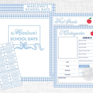 SET - Custom School Memory Book  | Customizable School Memory Book | School Memories | School Scrapbook | Back to School