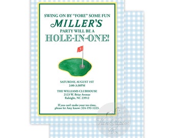 Hole-in-One Birthday Invitation | 1st Birthday | Golf Birthday Invitation | Boy Birthday Invitation | Master's Party | Golf Party | Masters