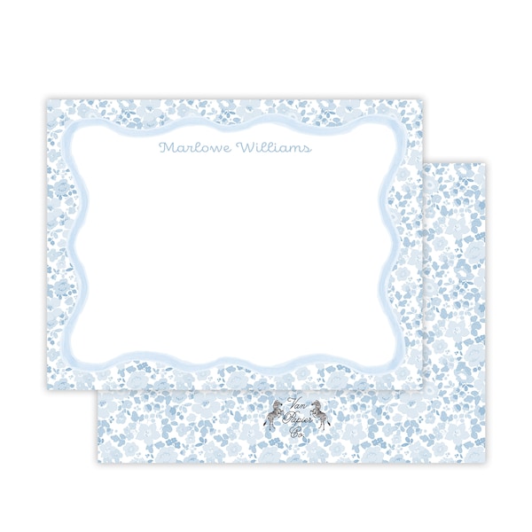Liberty Floral Scallop Stationery | Girls Stationery | Custom Stationery | Preppy Girls Stationery | Monogrammed Stationery