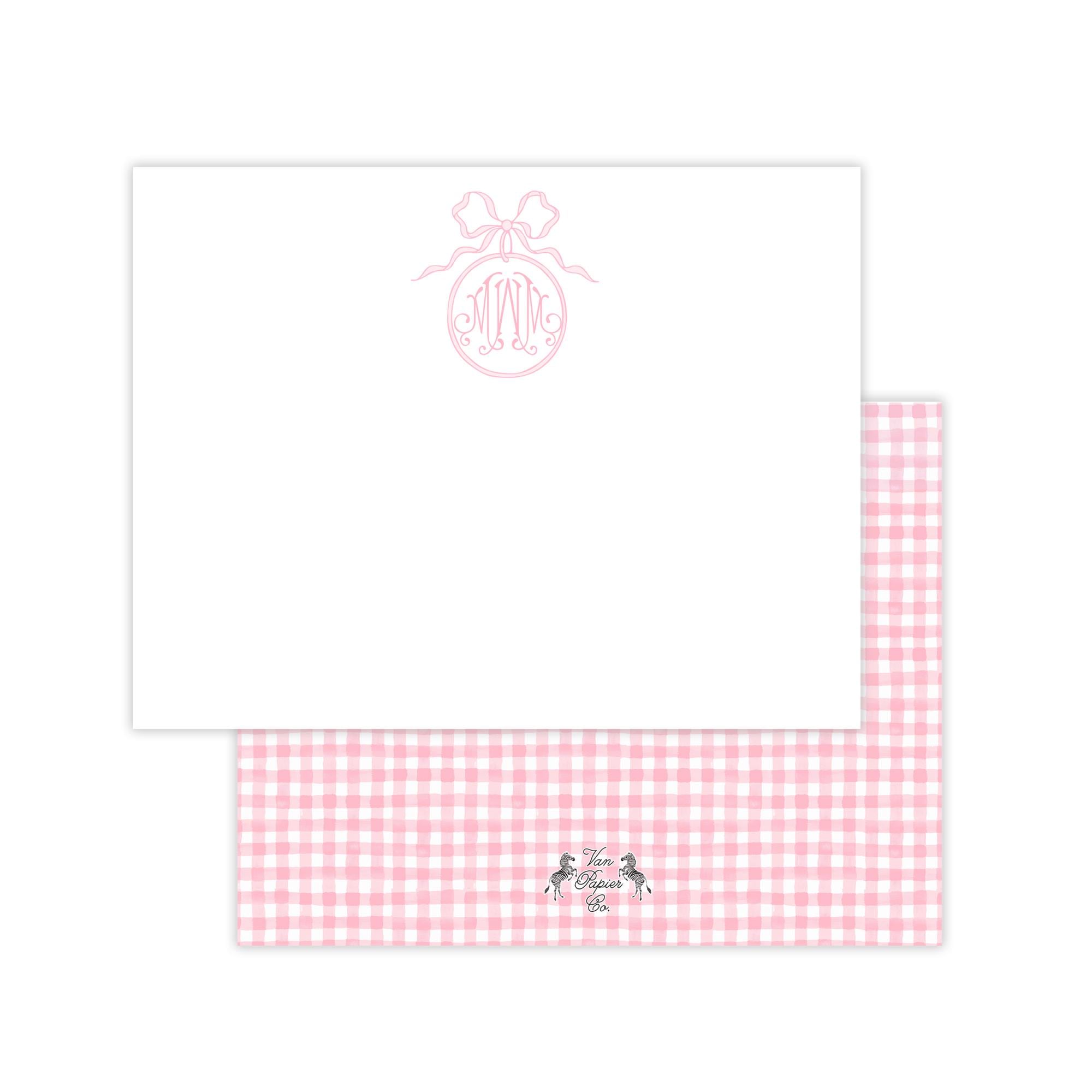 Monogram Bow Stationery Set | Watercolor Bows | Custom Stationery ...