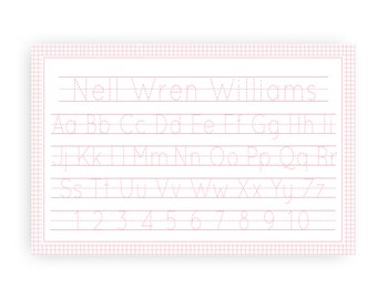 Kids Placemat | Laminated Placemat | Personalized Placemat for Kids | Learning Letters Placemat | Pink Gingham Placemat | Letter Tracing