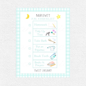 Laminated Evening Schedule | Customizable Evening Schedule | Kid&#39;s Daily Schedule | Daily Routine Checklist