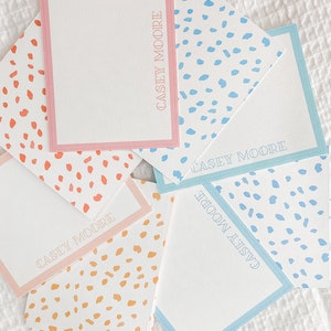 Ensemble de papeterie colorée Fun Dot | | de papeterie Preppy Ensemble de papeterie aquarelle | Jeu de cartes de notes personnalisé | | cadeau fait à la main Cartes de notes personnalisées