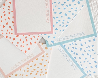 Colorful Fun Dot Stationery Set | Preppy Stationery | Watercolor Stationery Set | Custom Note Card Set | Handmade Gift | Custom Note Cards