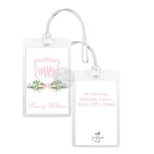 Mädchen Aquarell Wappen Taschenanhänger | Mädchen creat Taschenanhänger | benutzerdefinierter Wappen-Taschenanhänger | Mädchen Windeltaschenanhänger | Geschenk zum Duschen | Mädchen Taschenanhänger