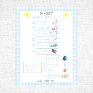 Laminated Daily Morning Schedule | Customizable Morning Schedule | Kid's Daily Schedule | Daily Routine Checklist