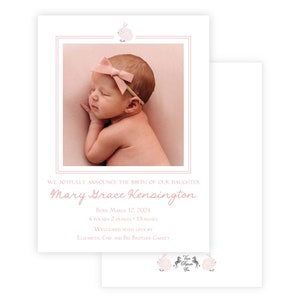 Anúncio de nascimento de menina coelho | Anúncio de nascimento de menina bebê | Anúncio de nascimento de bebê | Anúncio de nascimento de coelho