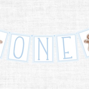 Gingerbread 1st Birthday Banner | First Birthday Banner | Gingerbread Party Banner | Watercolor Gingerbread | First Birthday
