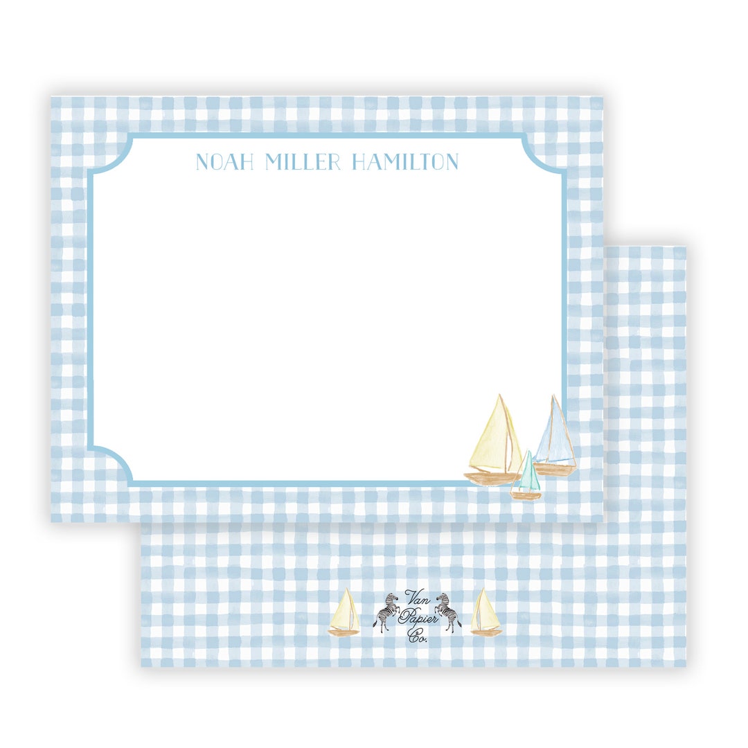 Watercolor Sailboat Notecards | Watercolor Sailboat Stationery | Boys ...