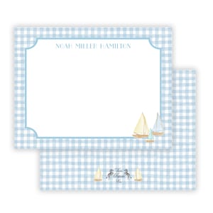 aquarelles de voiliers | Papeterie aquarelle pour voiliers | Cartes de correspondance pour garçons | Papeterie pour bateaux | Papeterie pour chambre d'enfant | Papeterie BCBG