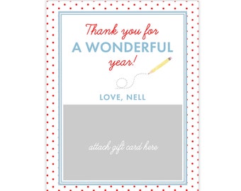 Teacher Gift Card Holder | Thank You Teacher Gift | Teacher Appreciation Gift | for Teacher | Gift for Teacher