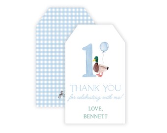 Lucky Duck Favor Tags | Customizable Birthday Goody Bag | One Lucky Duck Favor Tags