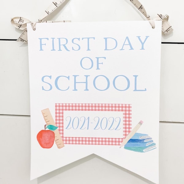 bannière de la rentrée | Première journée d’école Signe | Bannière du premier jour