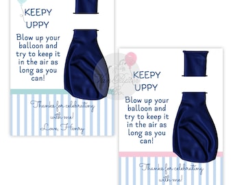 Bluey Birthday Favor Tags | Keepy Uppy Favor Tags | Balloon Favor Tags | Bluey Party | Modern Bluey Party