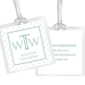 Jongens Star Dot-baglabel | Groen sterpunt bagagelabel | preppy bagagelabel | preppy taslabel