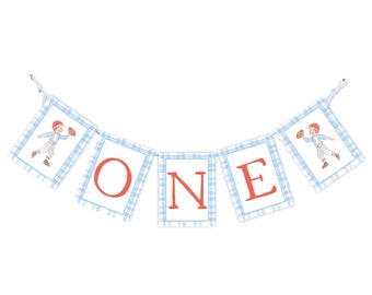 Football Themed 1st Birthday Banner | Watercolor First Birthday Banner | Highchair Banner | First Down | Football 1st Birthday Party