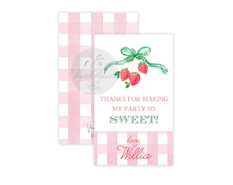 Berry First Party Favor Tags | Watercolor Strawberry Tags | Berry First Birthday | Strawberry Party Favors | Strawberry Party | Berry Tags