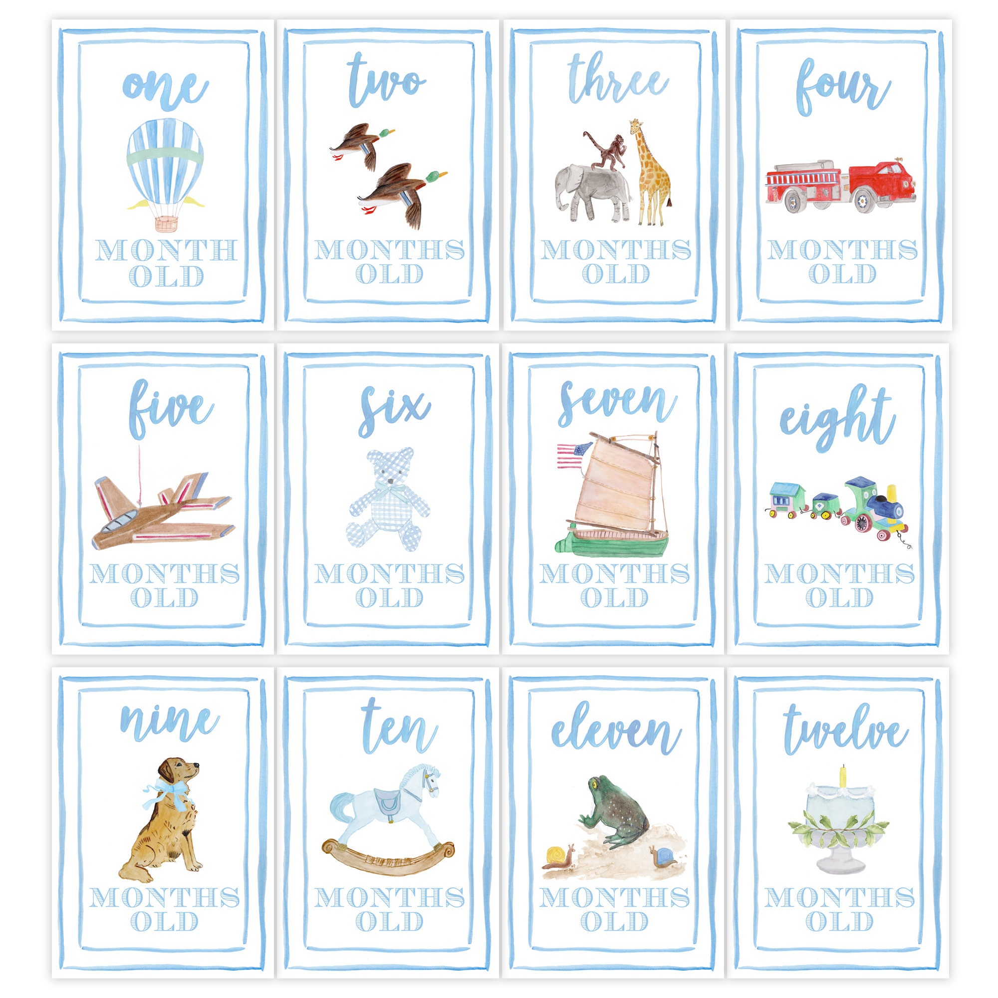 Boy Milestone Cards