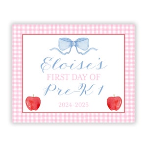 PRINTABLE Pink Bow First Day of School Sign | Back to School Sign | First Day of School Sign | Printable First Day Sign | Bow School Sign
