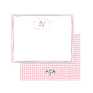 Set de papelería con diseño de cochecito de bebé para niña / Papelería para guardería / Regalo para baby shower / Papelería de acuarela