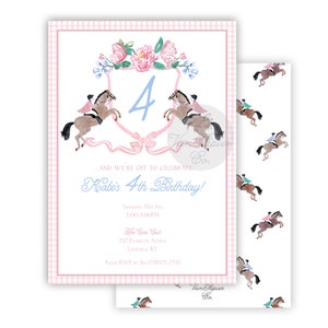 Watercolor Girls Derby Birthday Invitations | Derby Birthday | Horse Themed Birthday | Girls Horse Birthday | Off to the Races