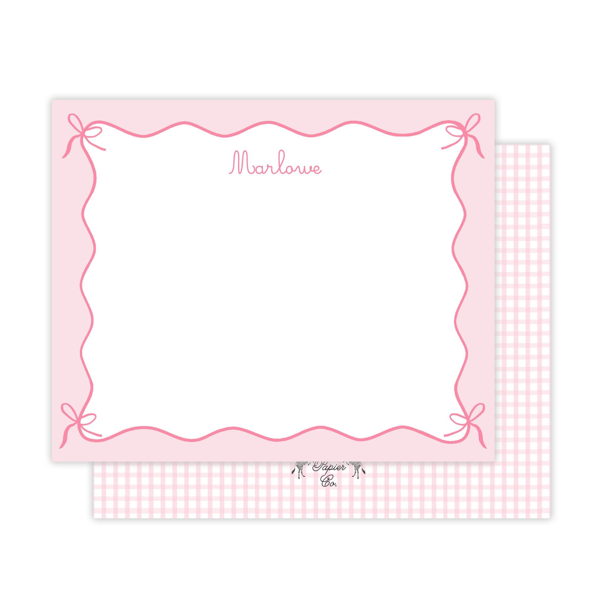 Bow Border Stationery Set | Watercolor Bows | Custom Stationery ...